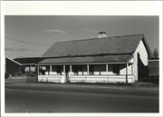 Angled front elevation of building
