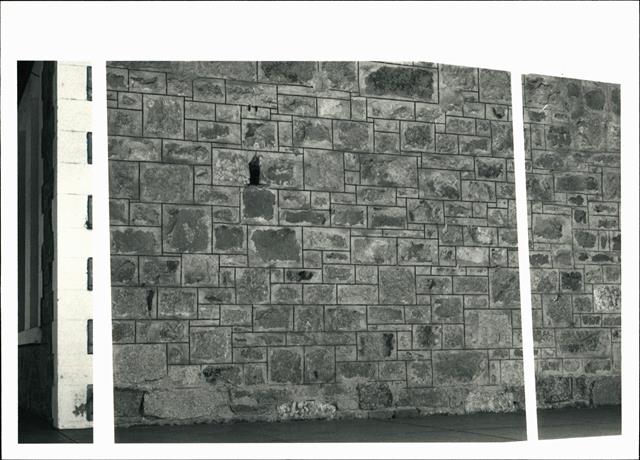 Detail of masonry on East wall of presbytery