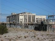 View across sub station to the Power Station