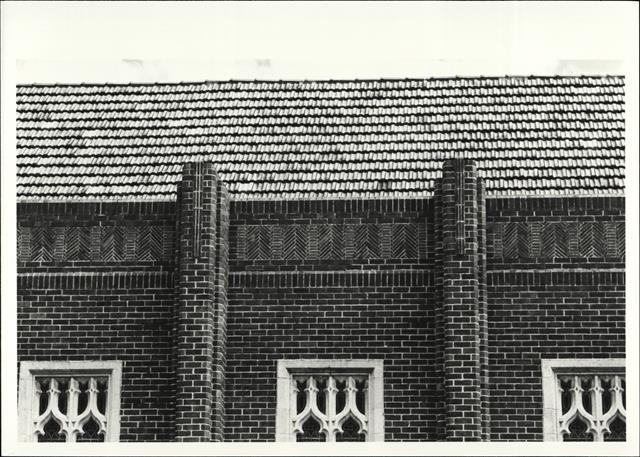 Detail on brickwork patterns on frieze