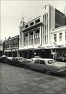 Angled front elevation of building