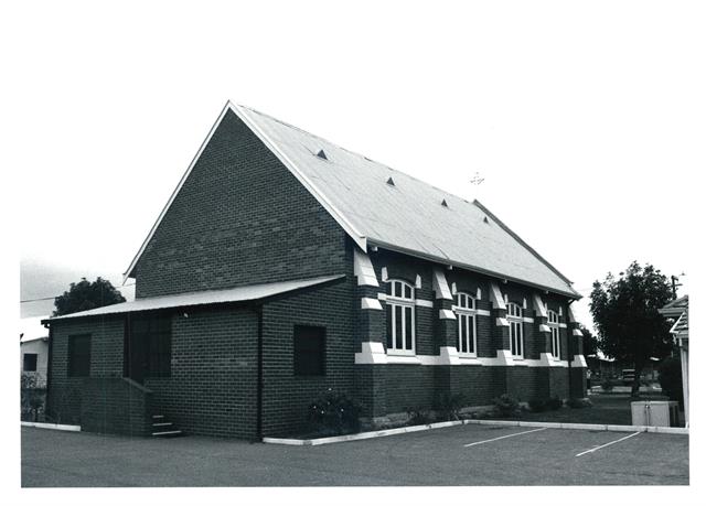 Rear west elevation of church