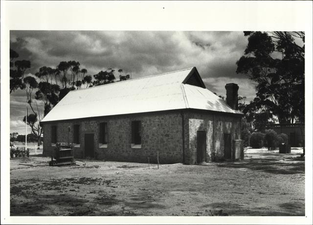 Rear corner elevation of building from North east