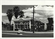 Front corner elevation of building