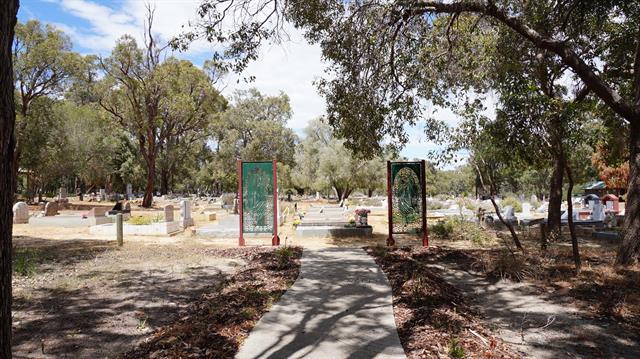 Looking South from entrance gate