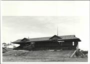 Front elevation of old grandstand (demolished) from racetrack