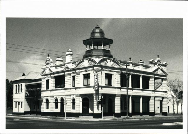 Front corner elevation of building