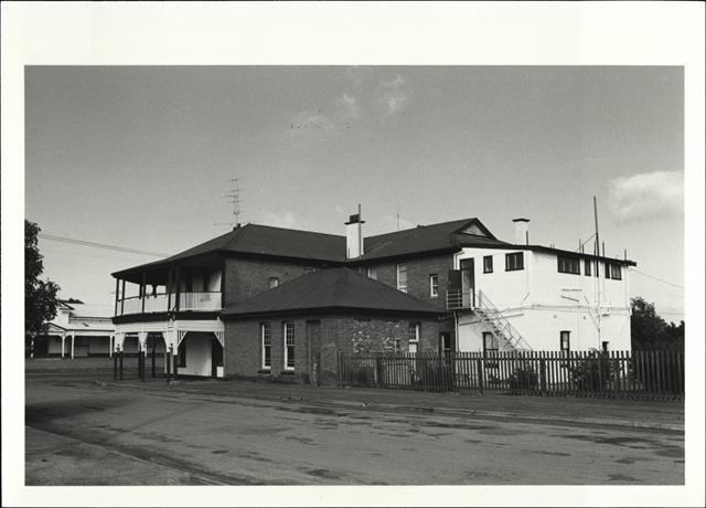 Corner elevation of building from Millington Street showing old railway station