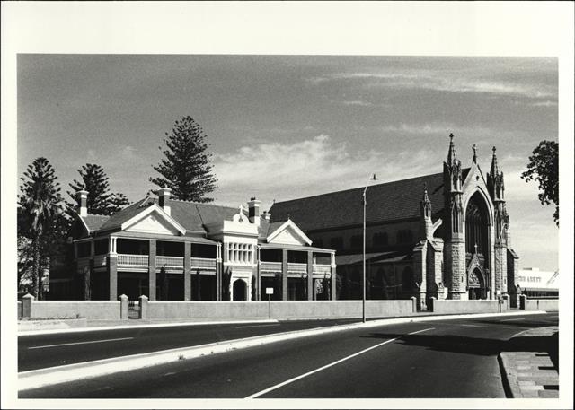 Front corner elevation of the Basilica and Presbytery