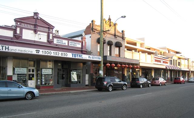 View to retail shops