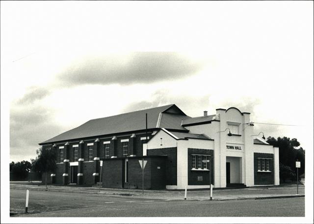 Front corner elevation of building