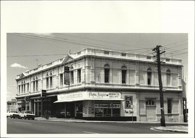 Front corner elevation of building