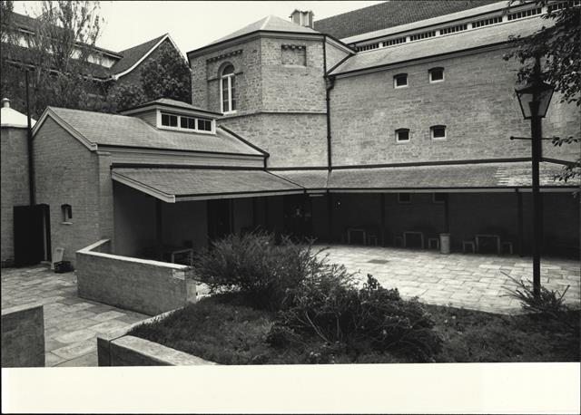 North elevation of old gaol from across courtyard