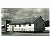 Rear right corner elevation of older portion of hall