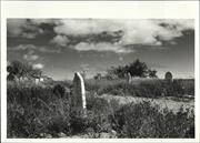 View of cemetery showing headstones