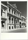 Angled front elevation of building