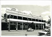 Angled front elevation of building