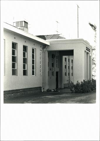 Angled view of South frontage showing porch