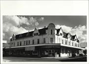 Front corner elevation of building