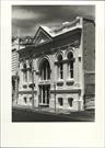 Angled front elevation of building